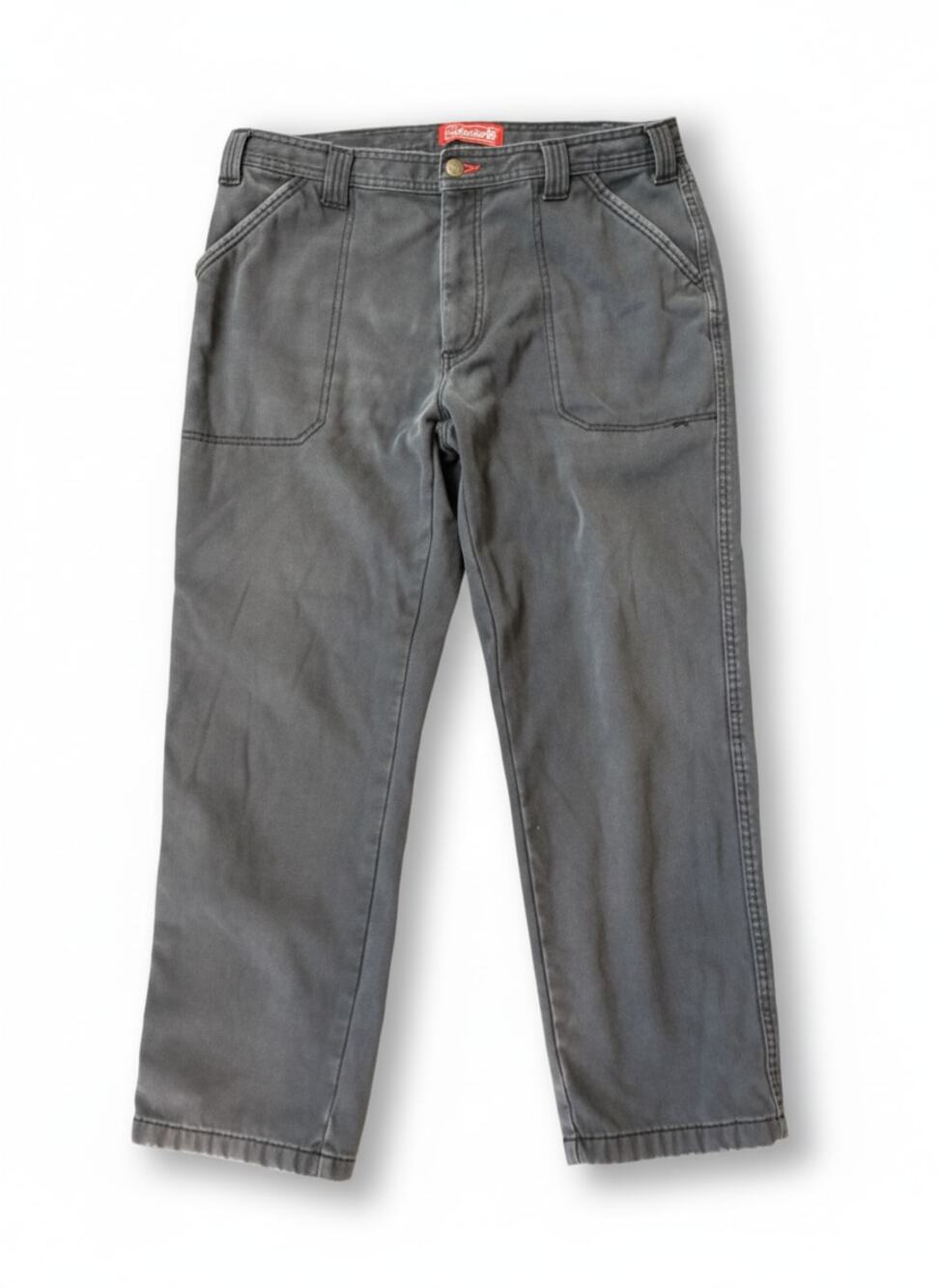 Coleman Men's 36x32 Flannel Lined Carpenter Pants Grey Workwear